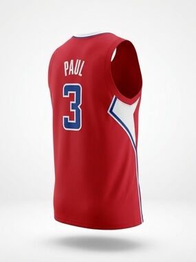 Adidas Los Angeles Clippers, Paul #3 Red Basketball Jersey w/ Blue & White Trim